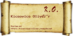 Kicsovics Olivér névjegykártya